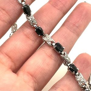 X - link Deep Blue Sapphire Line Bracelet